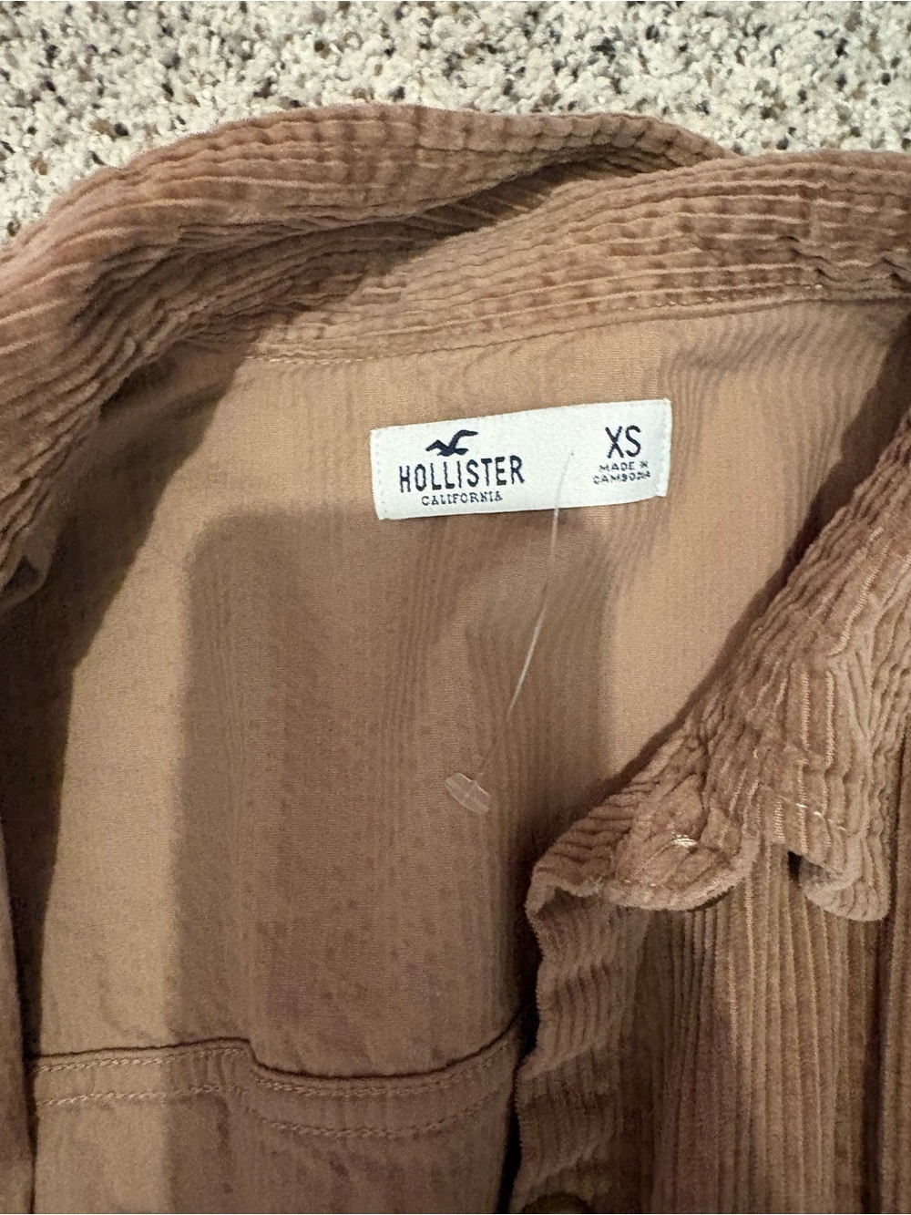 Hollister Light Brown Corduroy Shirt Jacket - Picture 2 of 3